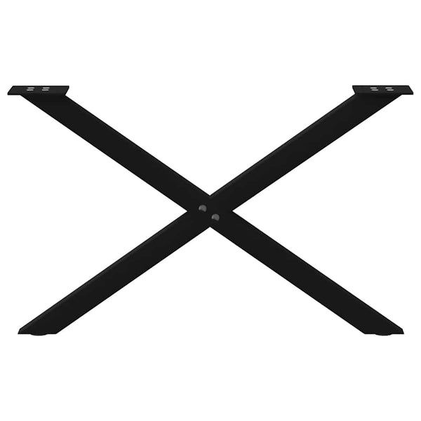 Couchtischbeine X-Form, Schwarz, 70 cm, 2er-Set