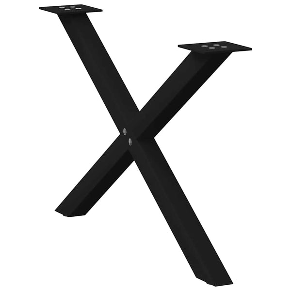 Couchtischbeine X-Form, Schwarz, 70 cm, 2er-Set
