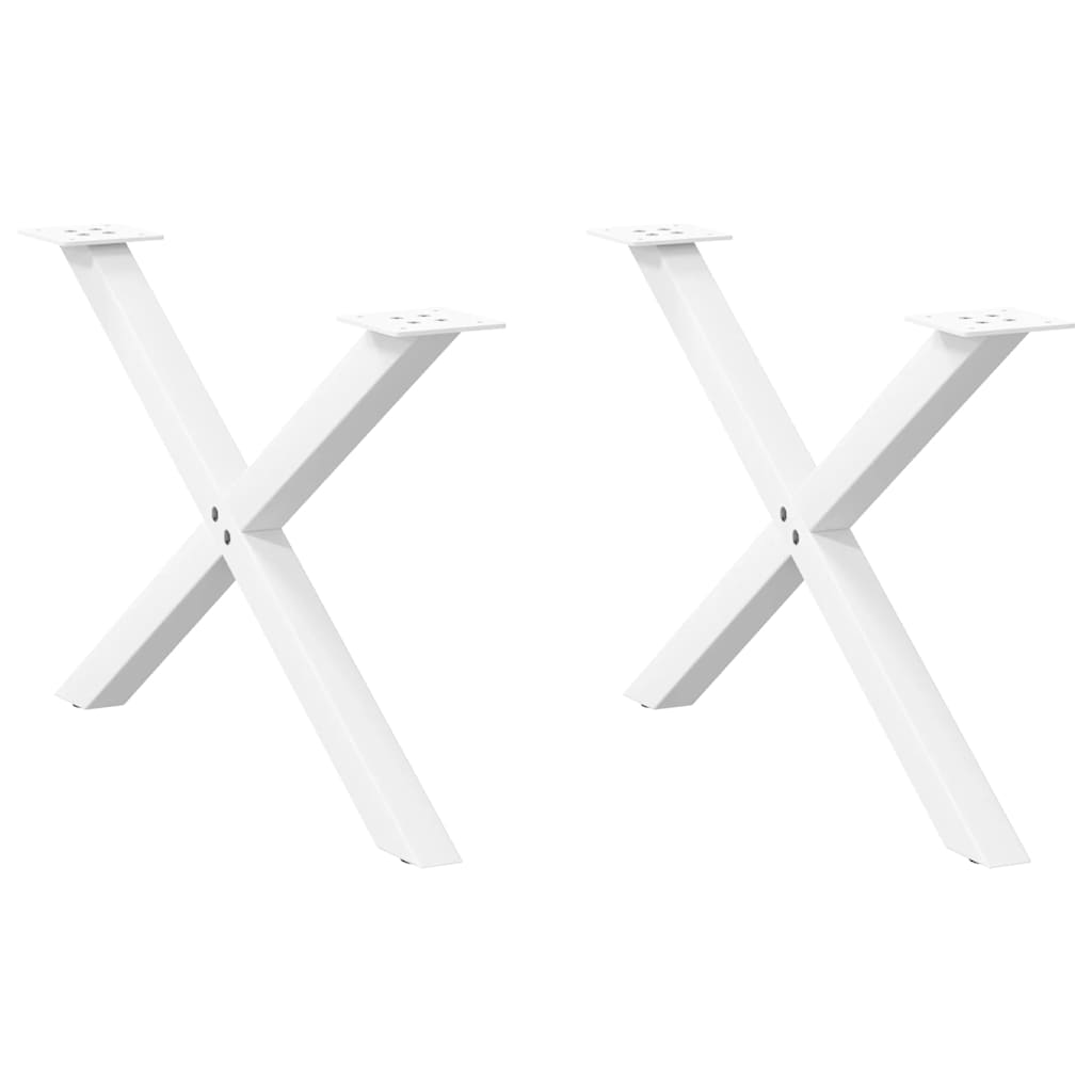 Couchtischbeine X-Form Weiß, 2er-Set