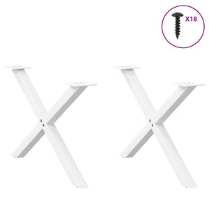 Couchtischbeine X-Form Weiß, 2er-Set