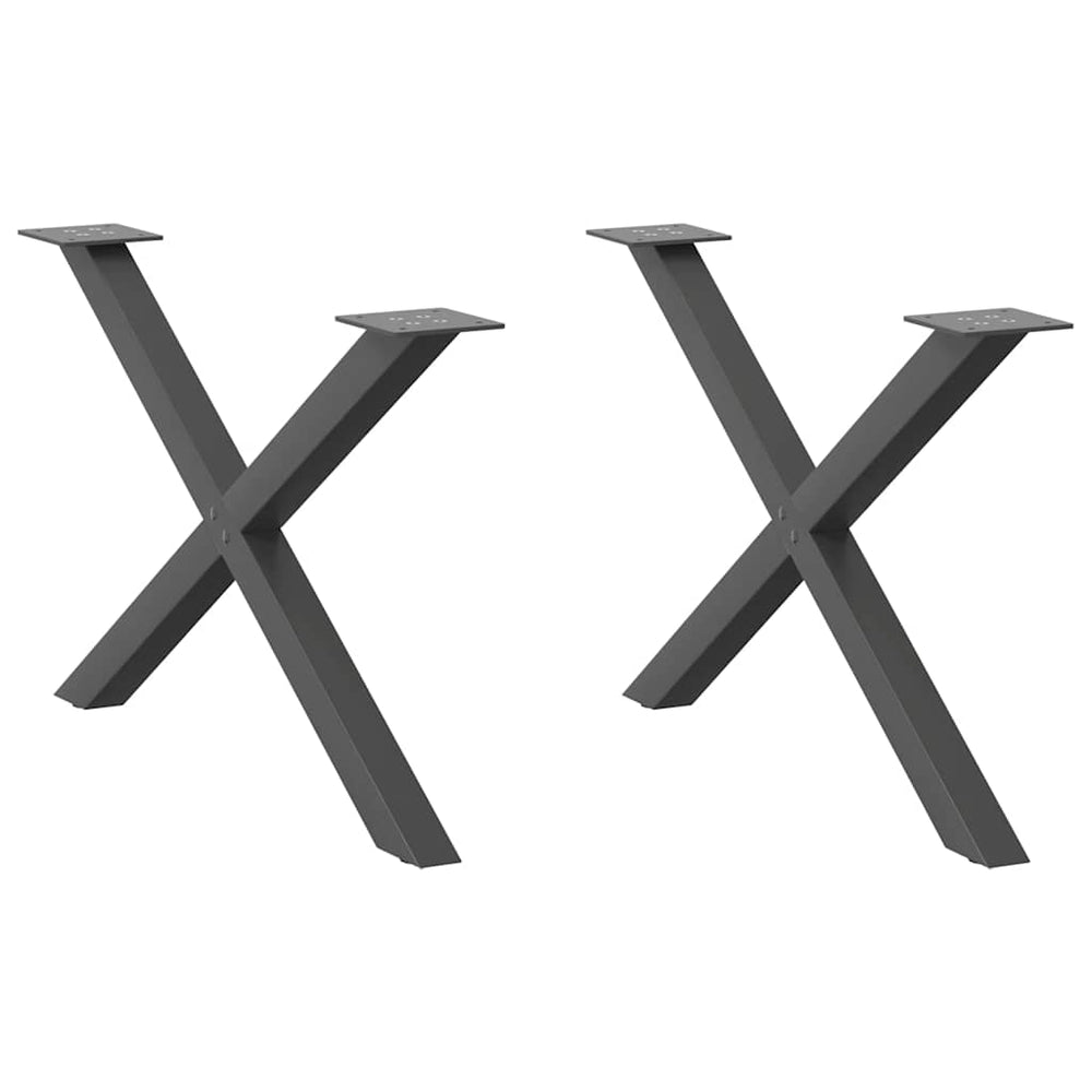 Couchtischbeine X-Form Anthrazit, 2er Set