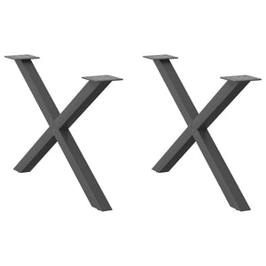 Couchtischbeine X-Form Anthrazit, 2er Set