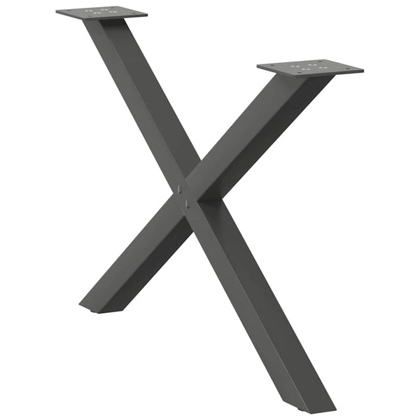 Couchtischbeine X-Form Anthrazit, 2er Set
