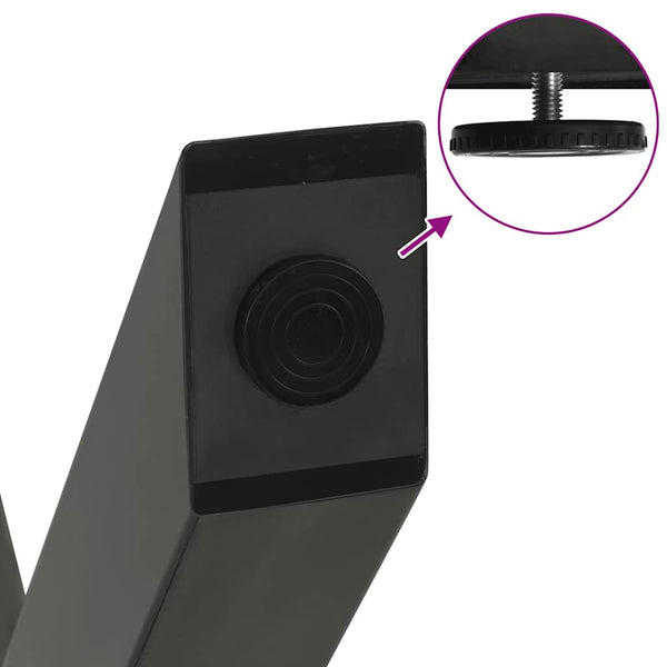 Couchtischbeine X-Form Anthrazit, 2er Set