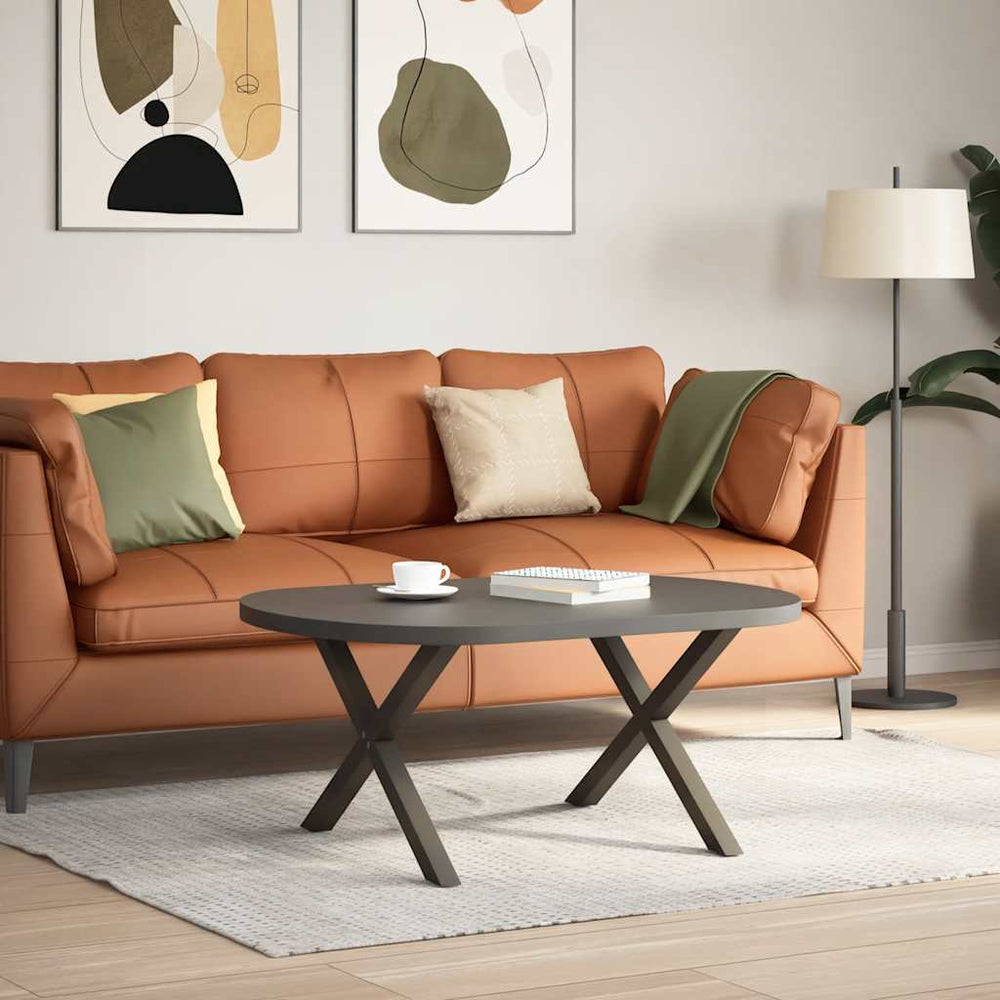 Couchtischbeine X-Form Stahl Natur 70cm, 2er-Set