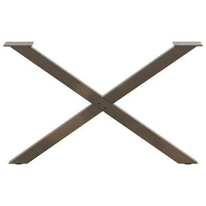 Couchtischbeine X-Form Stahl Natur 70cm, 2er-Set