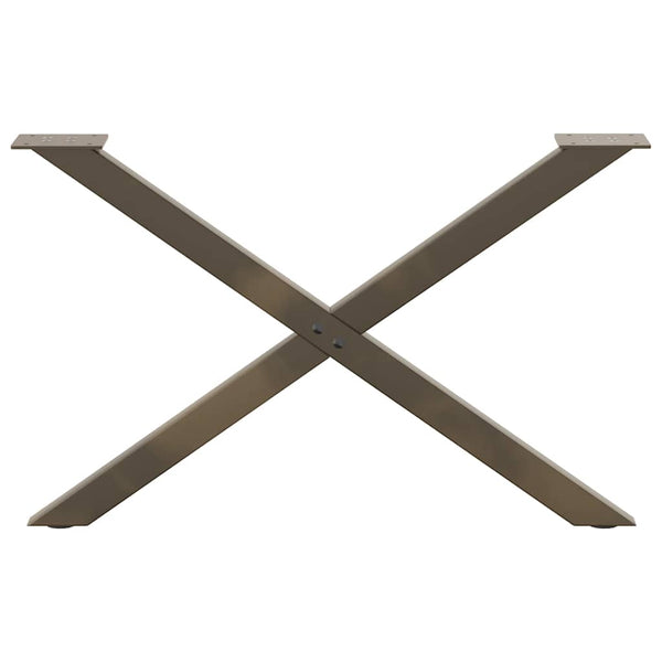 Couchtischbeine X-Form Stahl Natur 70cm, 2er-Set