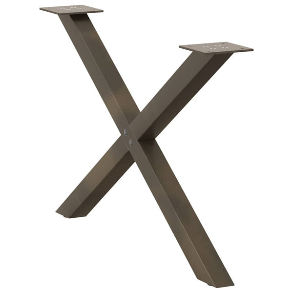 Couchtischbeine X-Form Stahl Natur 70cm, 2er-Set