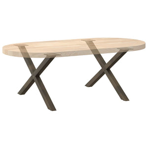 Couchtischbeine X-Form Stahl Natur 70cm, 2er-Set