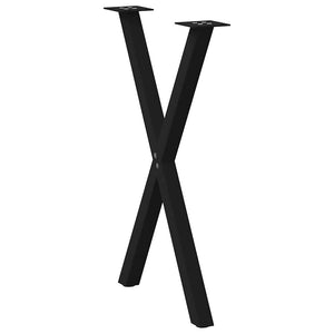 Esstischbeine X-Form Schwarz, 2er Set