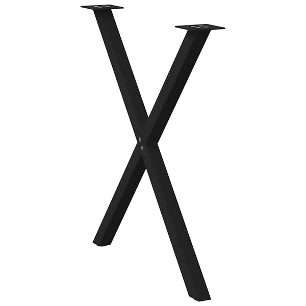Esstischbeine X-Form Schwarz, 2er Set
