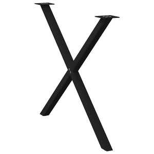 Esstischbeine X-Form, Schwarz, 90 cm, 2er-Set