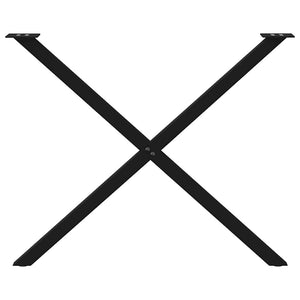 Esstischbeine X-Form, Schwarz, 90 cm, 2er-Set