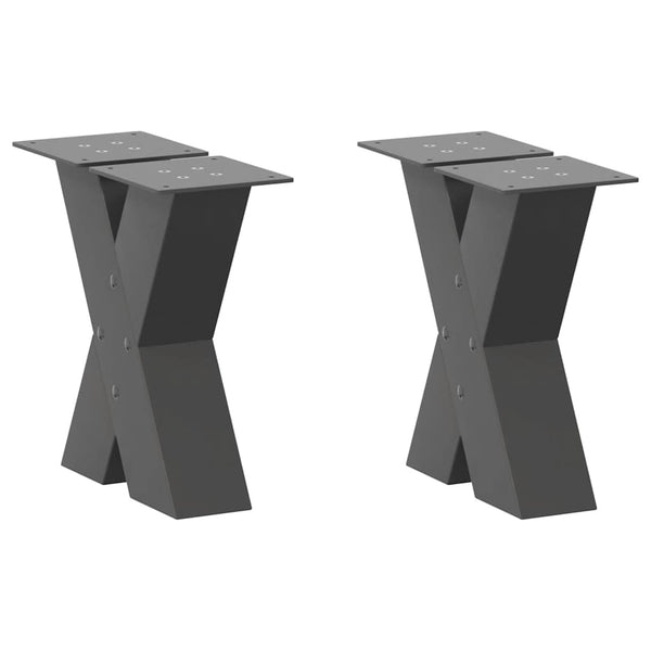 Couchtischbeine X-Form, Anthrazit, 2er Set