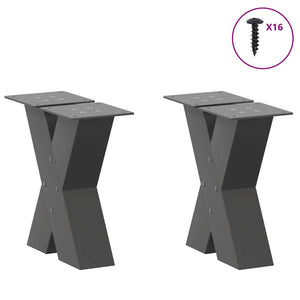 Couchtischbeine X-Form, Anthrazit, 2er Set