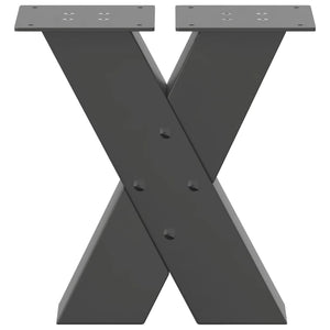 Couchtischbeine X-Form, Anthrazit, 2er Set