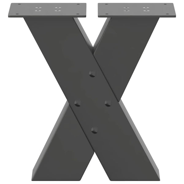 Couchtischbeine X-Form, Anthrazit, 2er Set