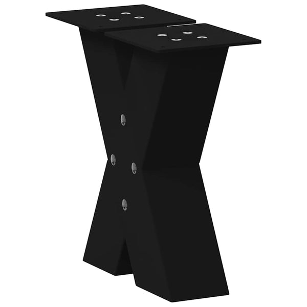 Couchtischbeine X-Form Schwarz Stahl