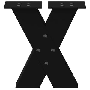 Couchtischbeine X-Form Schwarz Stahl