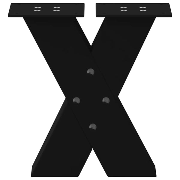 Couchtischbeine X-Form Schwarz Stahl