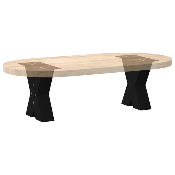 Couchtischbeine X-Form Schwarz Stahl