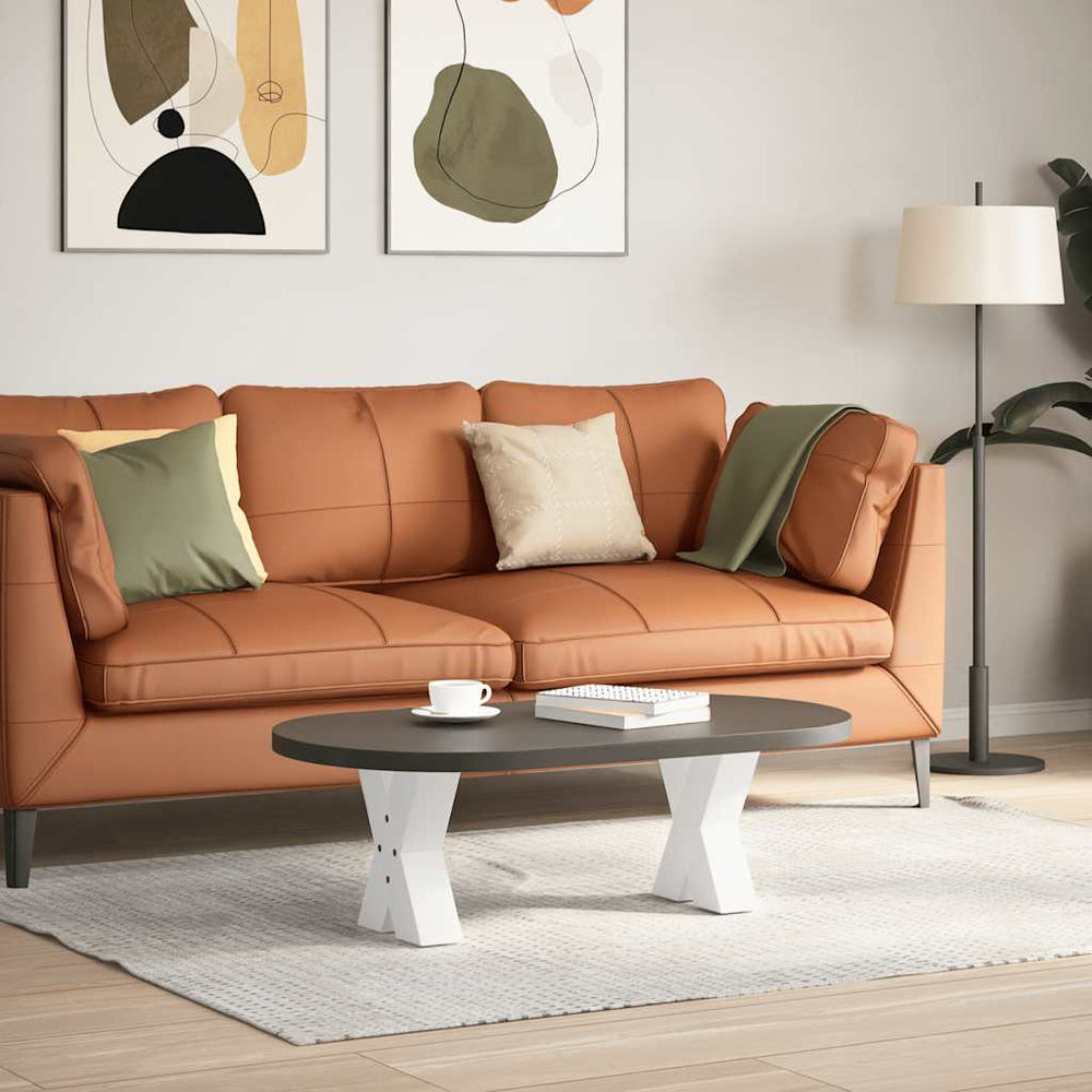 Couchtischbeine X-Form Weiß, 2er Set