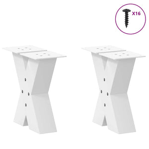 Couchtischbeine X-Form Weiß, 2er Set