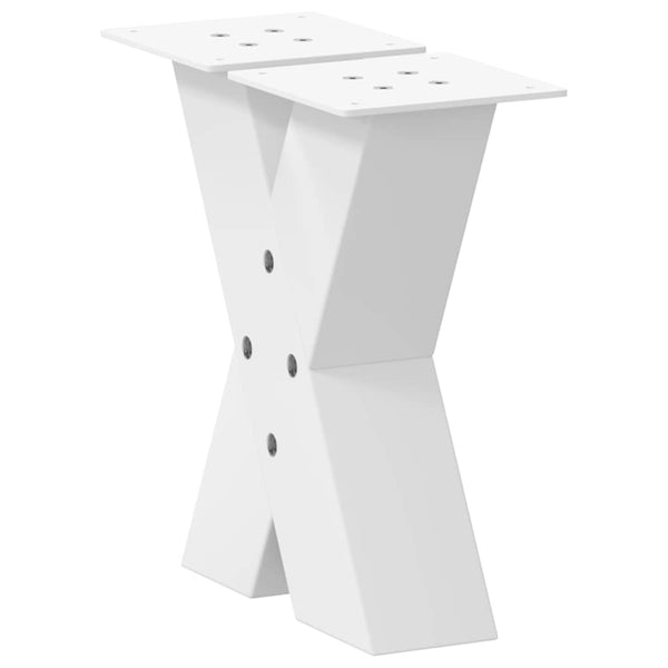 Couchtischbeine X-Form Weiß, 2er Set