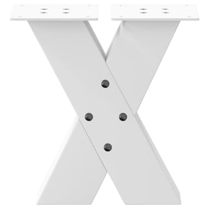 Couchtischbeine X-Form Weiß, 2er Set