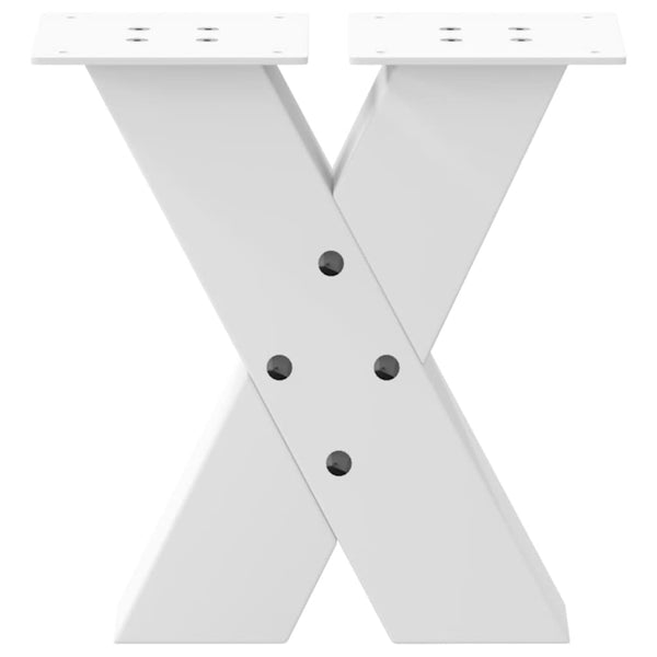 Couchtischbeine X-Form Weiß, 2er Set