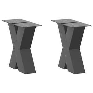 Couchtischbeine X-Form Anthrazit, 2er Set