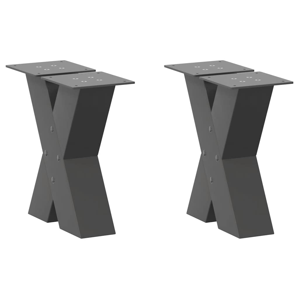 Couchtischbeine X-Form Anthrazit, 2er Set