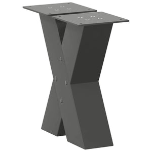 Couchtischbeine X-Form Anthrazit, 2er Set