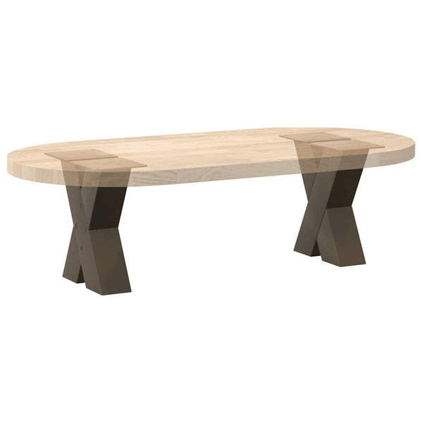 Couchtischbeine X-Form, Stahl Natur, 2er Set
