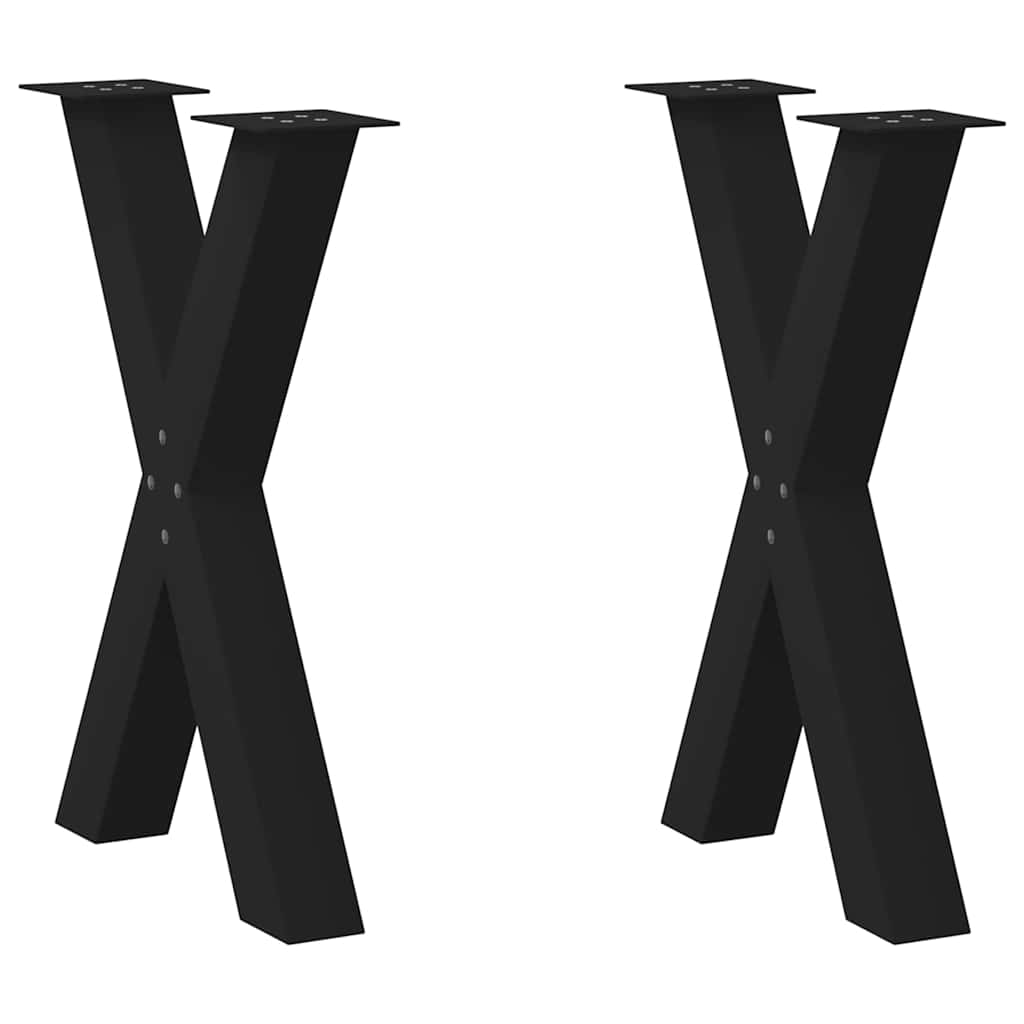 Esstischbeine X-Form Schwarz Stahl 60 cm