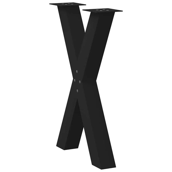 Esstischbeine X-Form Schwarz Stahl 60 cm