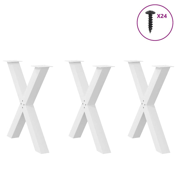 X-Form Tischbeine, 3er Set, Weiß, 70 cm