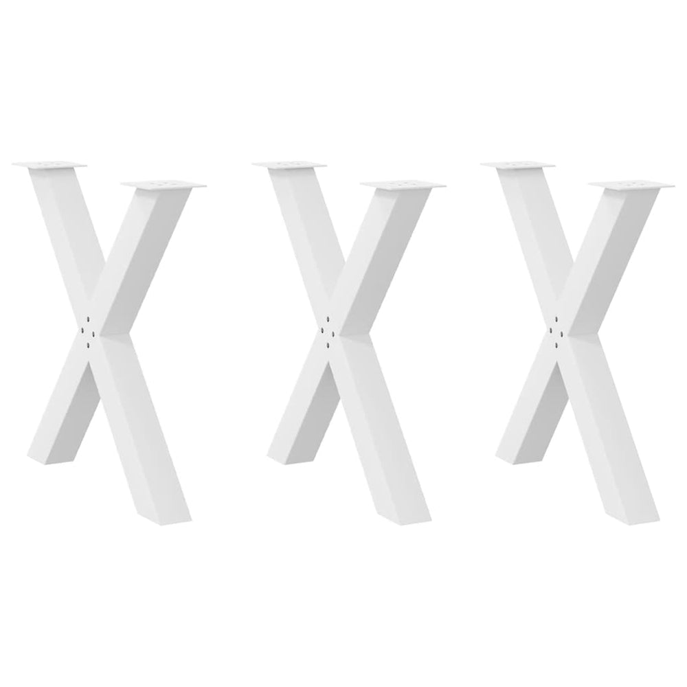 Esstischbeine X-Form, 3er Set, Weiß