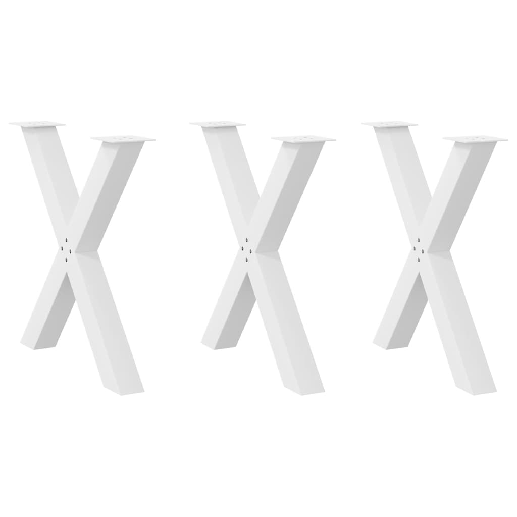 Esstischbeine X-Form, 3er Set, Weiß