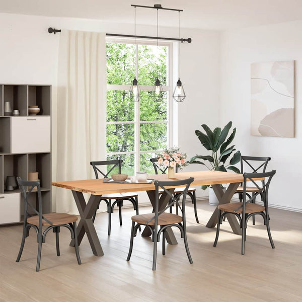 vidaXL Pieds de table à manger en X 3 pcs Acier naturel 80x(72-73) cm Acier