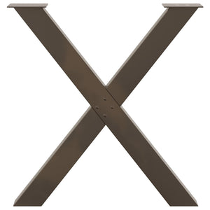 vidaXL Pieds de table à manger en X 3 pcs Acier naturel 80x(72-73) cm Acier