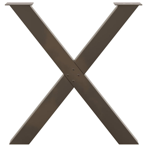 vidaXL Pieds de table à manger en X 3 pcs Acier naturel 80x(72-73) cm Acier