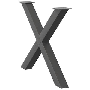 Esstischbeine X-Form 3er Set Anthrazit