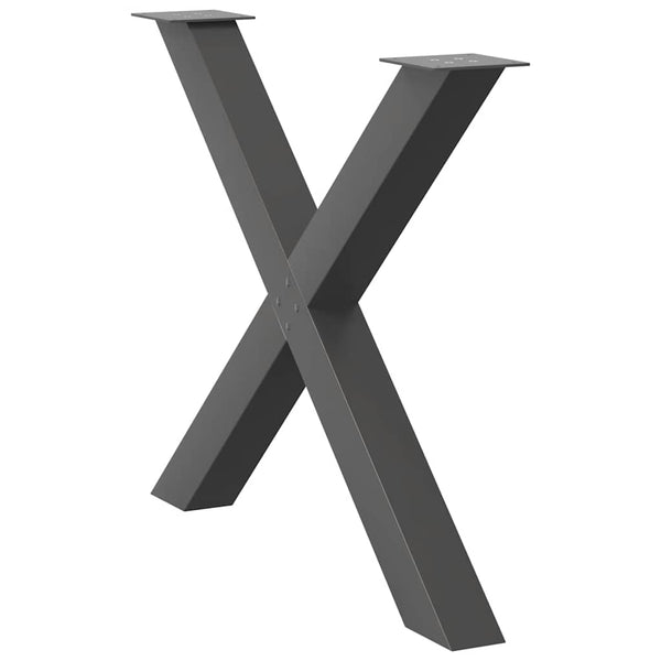 Esstischbeine X-Form 3er Set Anthrazit