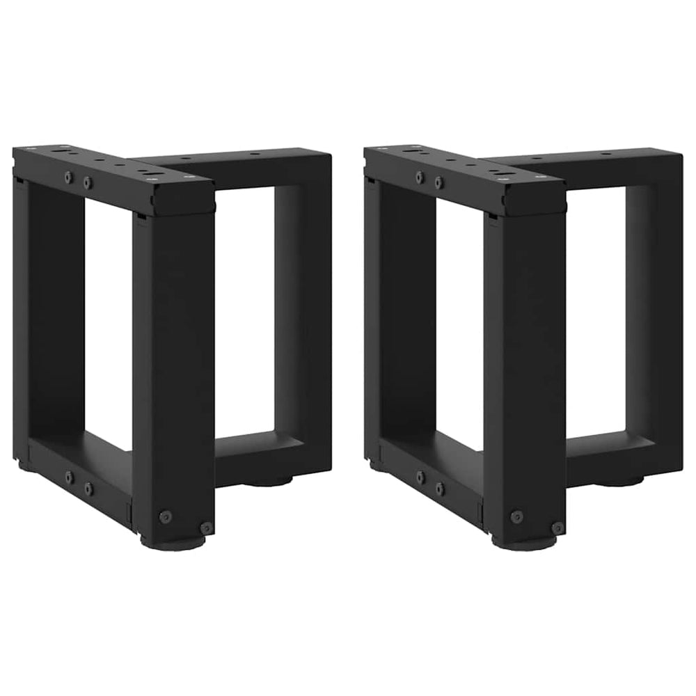 vidaXL Pieds de table basse en T 2 pcs Noir 30x25x(30-31) cm Acier