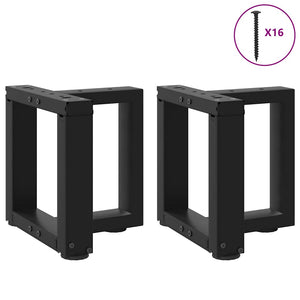 Schwarze T-Form Couchtischbeine, 2er Set