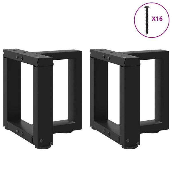 Schwarze T-Form Couchtischbeine, 2er Set