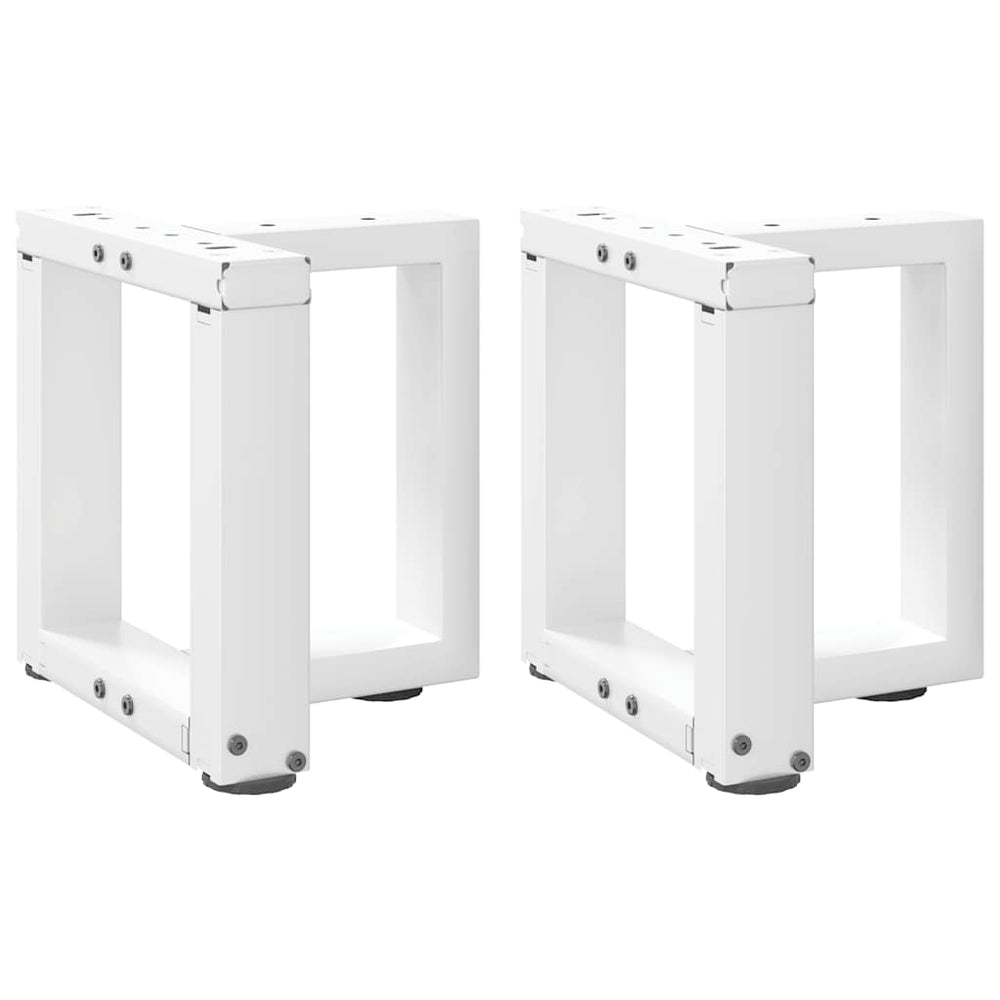 vidaXL Pieds de table basse en T 2 pcs Blanc 30x25x(30-31) cm Acier