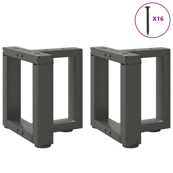 Couchtischbeine T-Form Anthrazit, 2er Set
