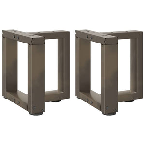 Couchtischbeine T-Form, Stahl Natur, 2er Set